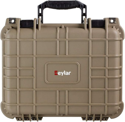 Eylar Protective Camera Hard Case Water & Shock Proof with Foam 13.37 inch 11.62 inch 6 inch Tan (Tan)