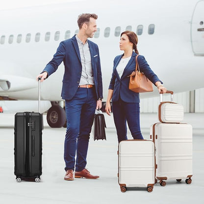 Kono 28 Inch Luggage Expandable Suitcase with Spinner Wheels TSA Lock Lightweight PC+ABS Hardside Large Checked Luggage Durable Rolling Suitcase Black
