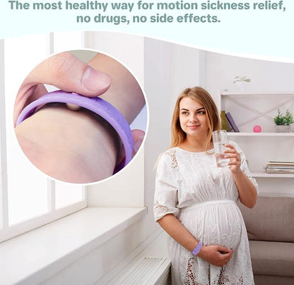 Hion Motion Sickness Bracelets Sea Sickness Wristbands for Motion Sickness/Morning Sickness/Pregnancy Nausea Anti Nausea Bands Acupressure Wristband Motion Sickness Bands（1 Pair Sunglow）