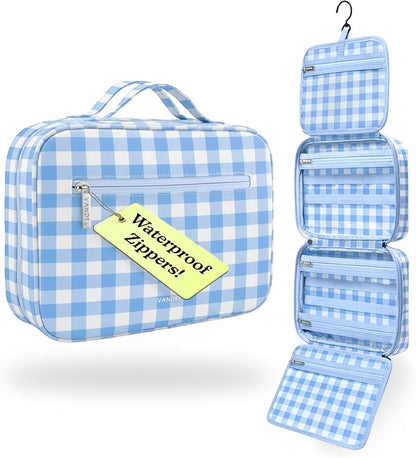 VANDEL Waterproof Hanging Toiletry Bag for Travelling, Hanging Makeup Organizer Bag, Cosmetic Travel Bags for Women Travel Toiletry Bags, Makeup Case Toiletries Organizer Hygiene Bathroom Shower Caddy