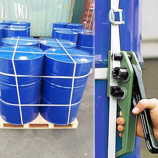 Composite Polyester Cord Strapping Kit, 3/4" x 330' Composite Polyester Cord Strapping Roll with 50 Pack Metal Wire Buckles, 2400 lbs Break Strength