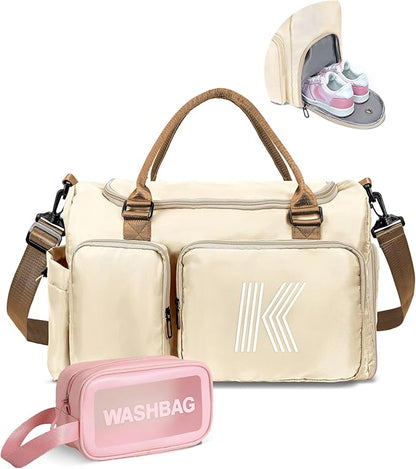 Initial Travel Duffle Bag, Gym Bag, Duffel Bag, Personalized Weekender Bag, Friend Wedding Girlfriend Birthday Gifts for Women Gifts for Teen Girls