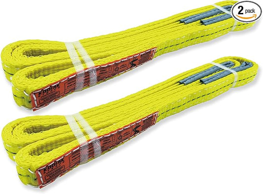 2-Ply Lifting Straps 1”x 6ft Webbing Sling Tree Saver 2Pack Heavy Duty Web Strap Rigging Moving Towing Hoisting Gear KODIAK STRAPS