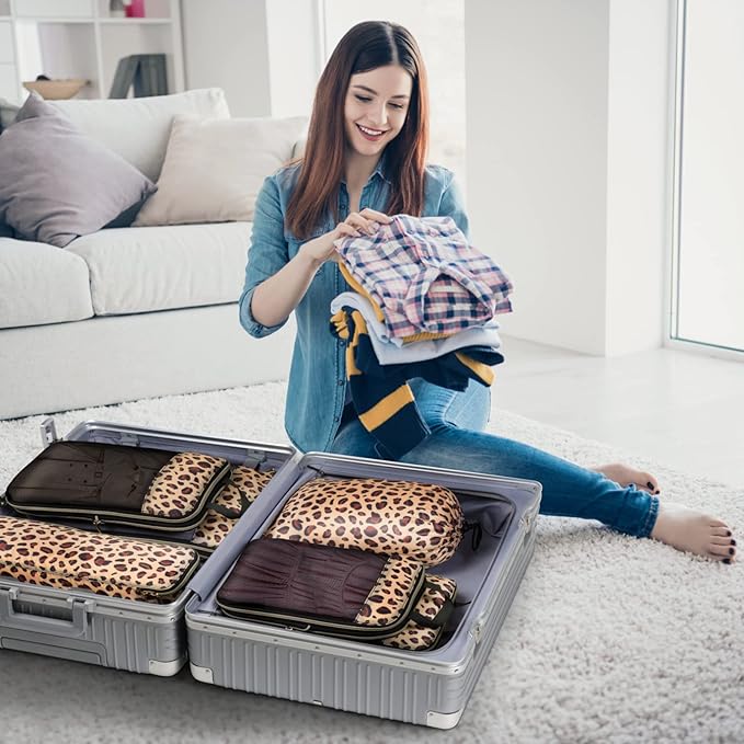 Cambond Compression Packing Cubes for Travel Women - Expandable Travel Bags Luggage Organizers Travel Essentials Compression Cubes for Travel Carry on Suitcases Organizer