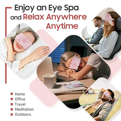 20 Packs Steam Eye Mask, Heated Eye Mask Warm Compress for Eyes, Disposable Self Heating Steam Mask Sleep, Spa, Travel Essentials & Relaxation Gifts for Women, Stocking Stuffers (Rose)