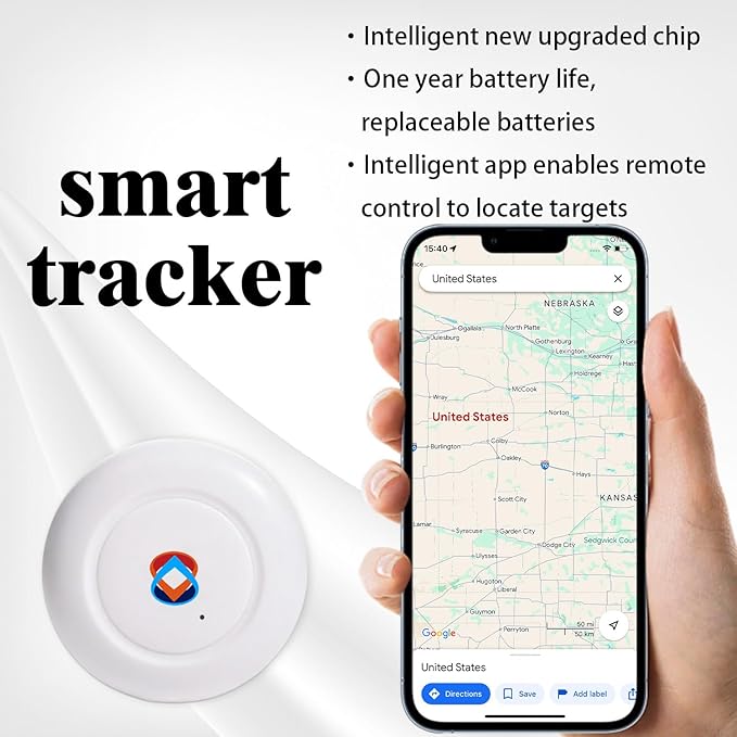 GPS Tracker for Vehicles, Cars, Pets, Kids & Valuables – No SIM Card, No Subscription – Real-Time Global Tracking Device – Compatible with iOS & Android