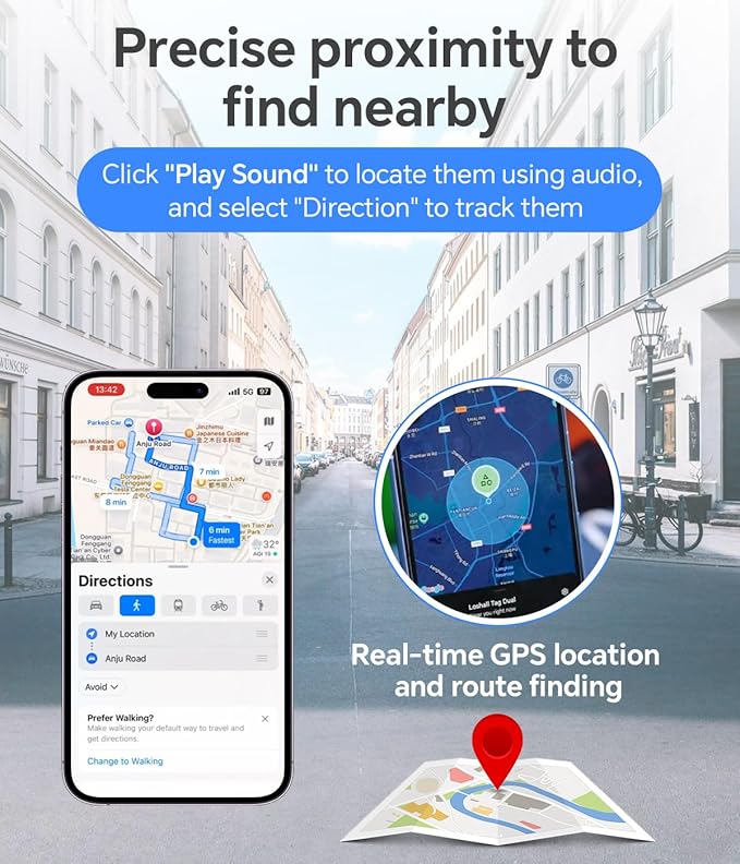 Air Tracker Tag, IP67 Waterproof Bluetooth Tracker, Keychain Finder, Item Locator Compatible with iOS and Android for Backpacks, Suitcases and Wallets, Cars, Keys and Cameras (White-5)