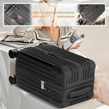 Krute Luggage Sets 2 Pieces PC+ABS Hardshell Suitcase with Spinner Wheels TSA Lock Carry On Suitcase Set 20+28 Inch Luggages