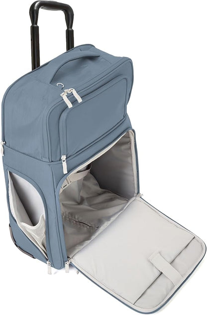 Baggallini Expandable Underseat Carry-On - Lightweight Travel Luggage Carry On Weekender with Wheels