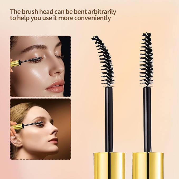 8 Pack Empty Mascara Tube 10ml Refillable Bottles with Brush Wand&Funnels,Leakproof Travel Containers for Lash & Brow Serum,Portable for Makeup Artists or Beginners(Gold)