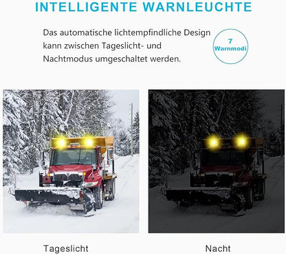 Agrieyes Class I Big LED Beacon Light 6.6", 80W Automatic Light-sensitive Warning Caution Lights,Rooftop Permanet Mount Flashing Strobe Lights for Construction Vehicles Trucks Car
