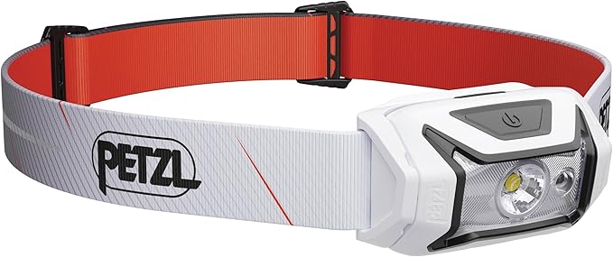 PETZL Tikka CORE Headlamp - Rechargeable, Compact 450 Lumen Light with Red Lighting, for Hiking, Climbing, and Camping - White