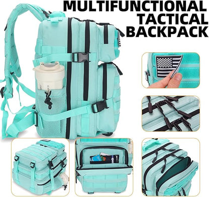 25L Tactical Backpack for Men and Women Military Backpack Small Assault Pack Molle Backpack Bug Out Bag Travel Rucksack Daypack (Mint Green)