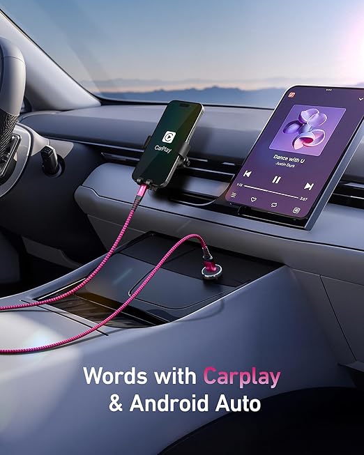 USB to USB C Cable 60W Fast Charging [2 Pack 6FT], USB A to USB C Cable for CarPlay, Durable Braided USB Type C iPhone Charger USBC Cord for iPhone 17/16/15/Pro Max, Samsung Galaxy S23 and More-Rose