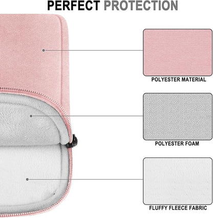 Laptop Sleeve 14 Inch, Water Resistant Traveling Computer Cover with Handle, Shockproof Protective Carrying Laptop Bag Compatible for 14 Inch MacBook Air/Pro, HP, Dell, Lenovo, Pink