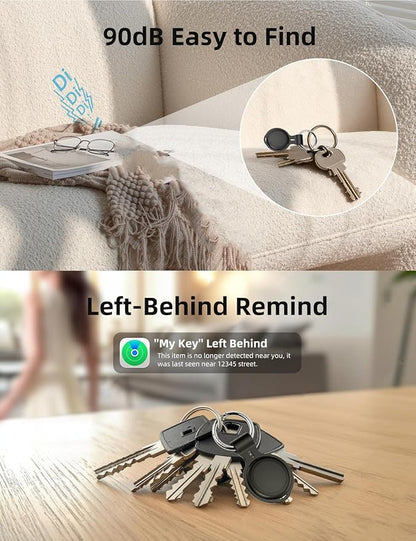 Air Tracker Tags 4 Pack, Bluetooth Tracker Smart Tag, Key Finder Locator with Sound Works with Apple Find My (iOS Only), Item Finders for Luggage Wallet Bags Suitcases, Waterproof Tracking Tags Device
