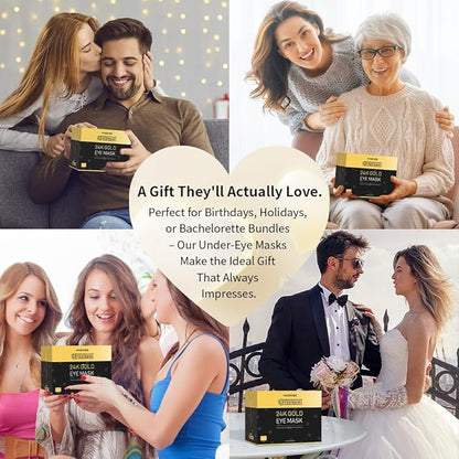 24k Gold Under Eye Patches (8 Pairs), eye mask, Collagen Skin Care Products, Eye Patches for Puffy Eyes, eye masks for dark circles and puffiness