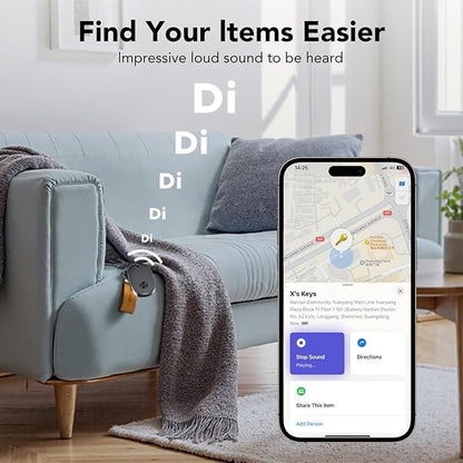 Air Tracker Tags-4 Pack, Bluetooth Tracker Works with Apple Find My APP (iOS Only), Keys Finder and Item Locator for Luggage, Backpack, Suitcases, Replaceable Battery, IP67 Waterproof Tracking Tag