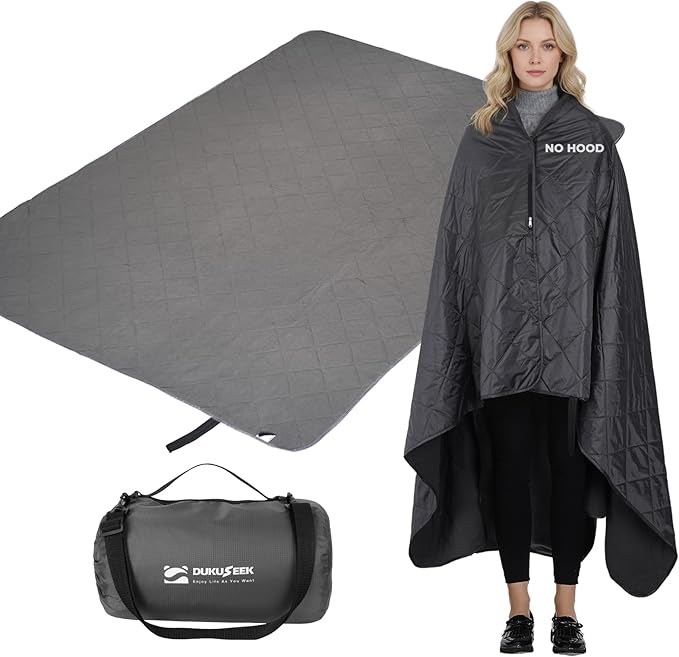 Large Waterproof Stadium Blanket, Soft Warm Fleece Camping Blanket Windproof for Cold Weather, 79"x 59" Triple Layers for Outdoor Sports, Concerts, Car, Dog