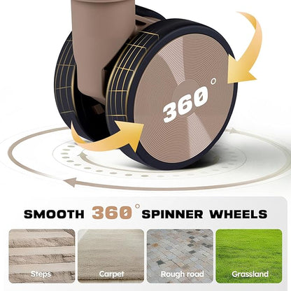 LARVENDER Luggage Sets 3 Piece, Hardside PP Carry On Luggage Suitcase with 360° Spinner Wheels Suitcase Sets for Women Men, Champagne