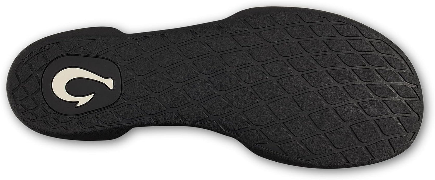 OLUKAI Moloa Hulu Men's Wool-Blend Slippers, Soft & Heathered Knit Slip On Shoes, Suede Leather Foxing, Drop-In Heel Design