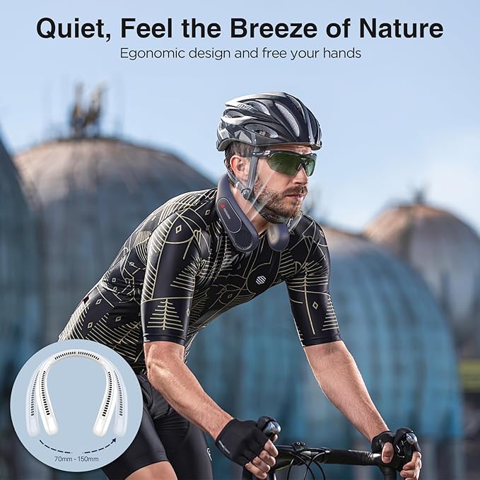 Hotsales Neck Fan, Hands Free Bladeless Neck Fans Portable Rechargeable, 6000 mAh Battery Operated Wearable Personal Fan, Cooling Neck Fan, 3 Speeds, USB Fan Gifts for Men, Women, Travel, Outdoor