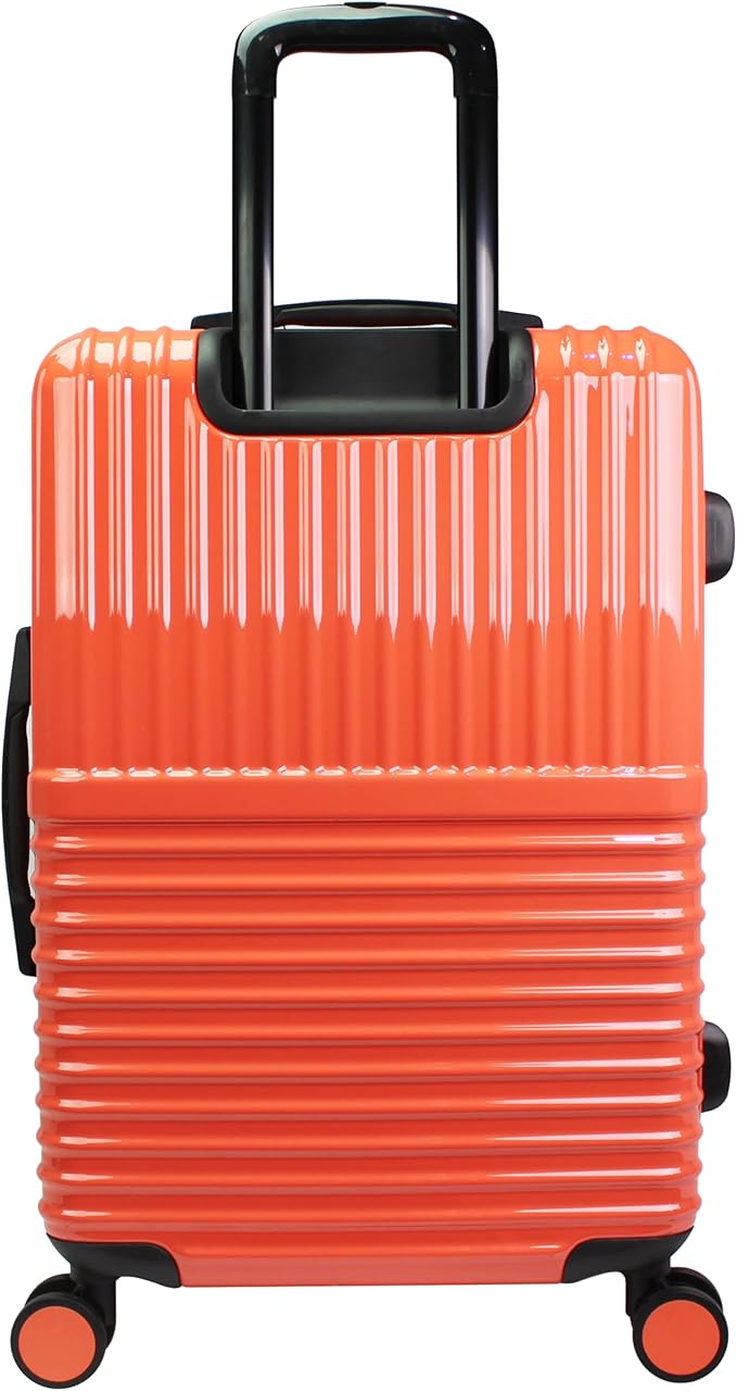 World Traveler Dejuno Tonal 24-Inch Polycarbonate Lightweight Hardside Expandable Spinner Luggage Suitcase with TSA Lock - Coral