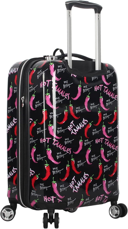 Betsey Johnson Designer 20 Inch Carry On - Expandable (ABS + PC) Hardside Luggage - Lightweight Durable Suitcase With 8-Rolling Spinner Wheels for Women (TAMALE, 20in)