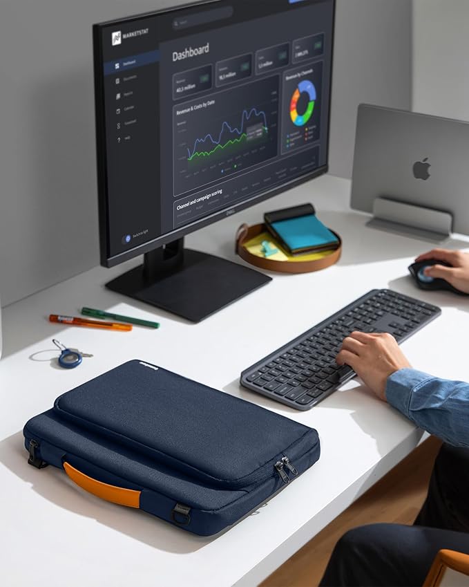 tomtoc 360 Protective Laptop Shoulder Bag for 15.6 Inch Lenovo IdeaPad Gaming 3, Acer Nitro 5 Gaming Laptop, ASUS 15.6-16 Inch ASUS Strix G16/G15, Dell XPS 17, Water-Resistant Accessory Carrying Case