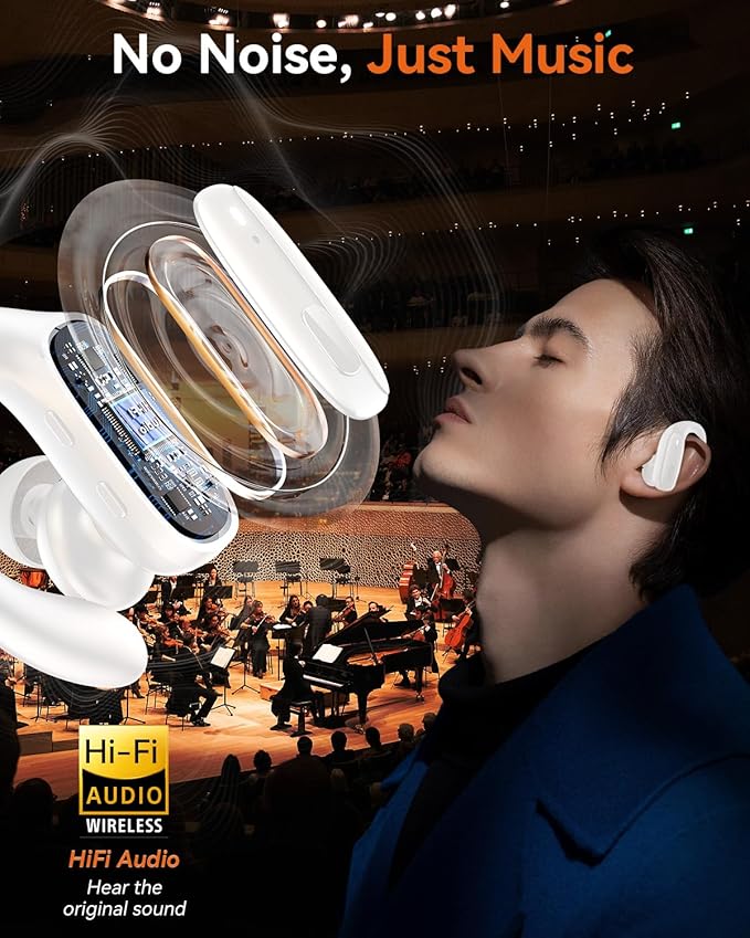 Wireless Earbuds, Sports Bluetooth 5.4 Headphones, Ear Buds with ENC Noise Canceling Mic, 80Hr Playtime Earphones, Palm-Sized, LED Power Display, IPX7 Waterproof Headset for Workout Running, Rosegold