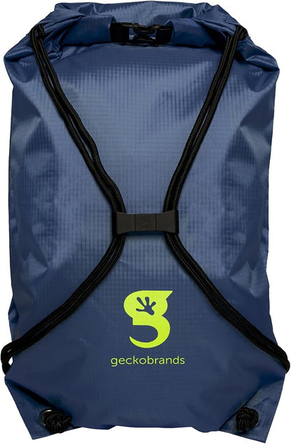 geckobrands 10L Drawstring Travel Backpack – Waterproof, Lightweight Dry Bag for Beach, Hiking, and Light Water Activities