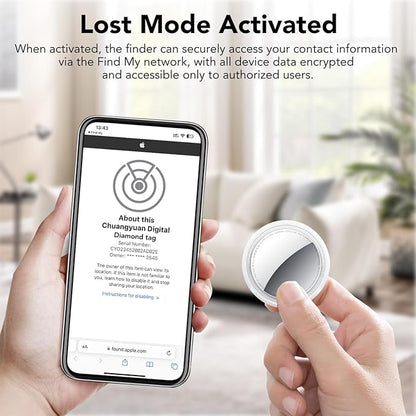 QCOQ® Tags-16 Pack White - Bluetooth 5.3 Tracker Tags Work with Apple Find My (iOS Only), Smart Tags with Protective Case/Keychain/Lanyard, Item Finder for Luggage, Key, Suitcase, Up to 100dB