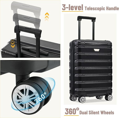 Suitcase Sets Hardshell Luggage Sets ABS Suitcase for Women 3Pc Carry On Luggage