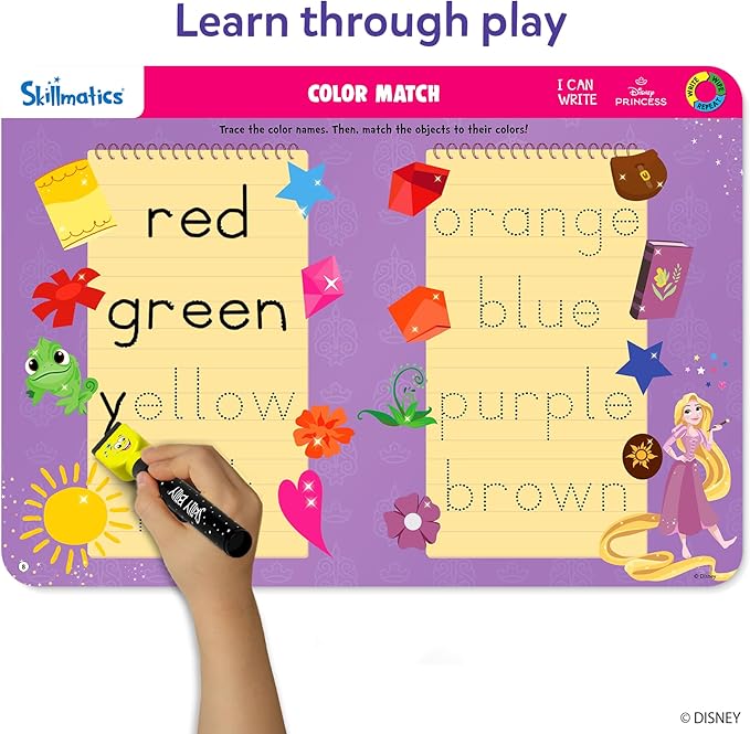 Skillmatics I Can Write Disney Princess - Reusable Preschool Learning Activities, Educational, Christmas Toy and Game, Back to School Supplies, Gifts for Students, Kids, Toddlers Ages 3, 4, 5, 6