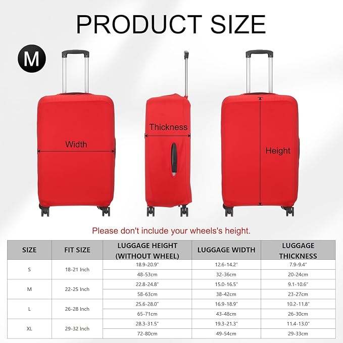 uxcell Travel Luggage Cover, Washable Suitcase Covers for Luggage Anti-scratch Suitcase Protector Elastic Baggage Protective, Fits 22-25 Inch Suit Case, Red
