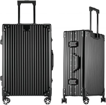 HotWay All Aluminum Carry On Luggage, 20 Inch Hard Shell Suitcase with Spinner Wheels and TSA Lock, Luggage for Business Travel (22x14x9 Airline Approved), Black