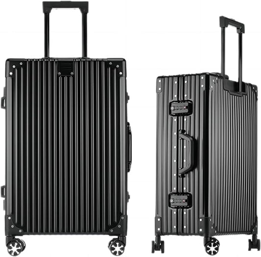 HotWay All Aluminum Carry On Luggage, 20 Inch Hard Shell Suitcase with Spinner Wheels and TSA Lock, Luggage for Business Travel (22x14x9 Airline Approved), Black