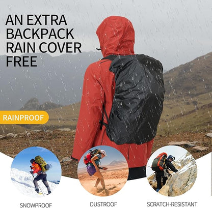 IX INOXTO Hiking Backpack for Men and Women, 30L Waterproof Camping Backpack with 3L Water Bladder and Rain Cover, Lightweight Outdoor Sport Travel Daypack Rucksack for Climbing Cycling (Dark green)