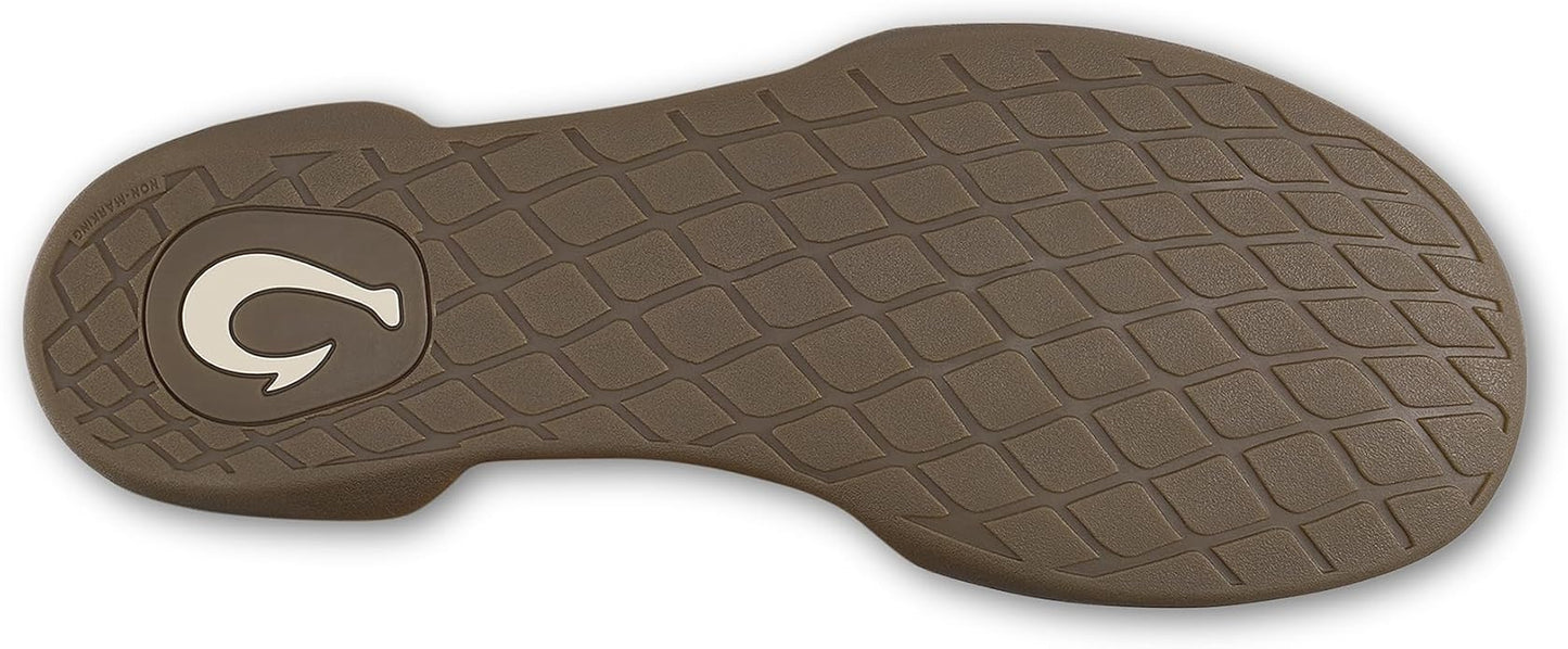 OLUKAI Hanohano Men's Slipper, Weather Resistant Waxed Canvas, Rubber Grip Soles for Inside & Outside Wear, Durable & Comfortable Slip-On
