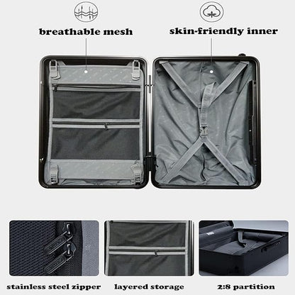 Electric Suitcase That Follows You, Smart Fingerprint Unlock Riding Trolley Case with Mobile Charging, Hardside Luggage Auto Follow, APP Control (C)