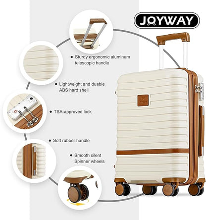 Joyway Expandable Carry on Luggage Sets Airline Approved, Lightweight Hard Shell 20 Inch Carry-on Suitcase with Spinner Wheels