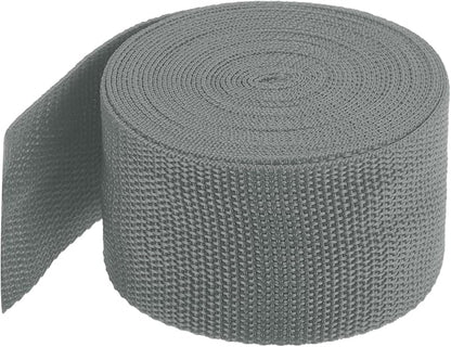 MECCANIXITY Lightweight Polypropylene Webbing Strap 2" 5 Yard Backpack Strapping Band Grey for Outdoor Luggage Cargo Straps