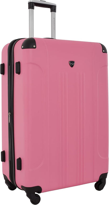 Travelers Club Chicago Hardside Expandable Spinner Luggage, Hot Pink, 5 Piece Set