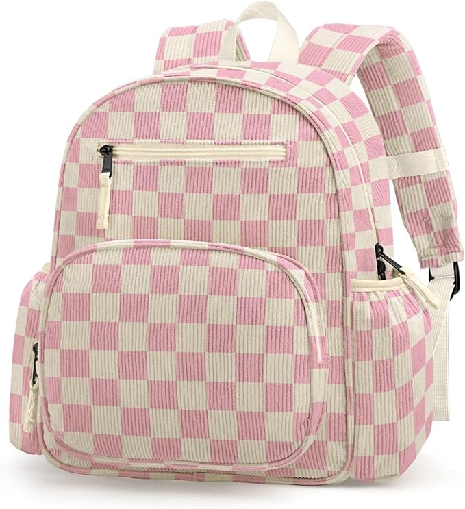 Corduroy Kids Backpack for Girls, Girls Backpack 5-9, Kindergarten Elementary School Bookbag for Girl 15.3" H Fit Folder