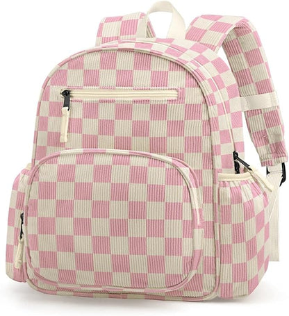 Corduroy Kids Backpack for Girls, Girls Backpack 5-9, Kindergarten Elementary School Bookbag for Girl 15.3" H Fit Folder