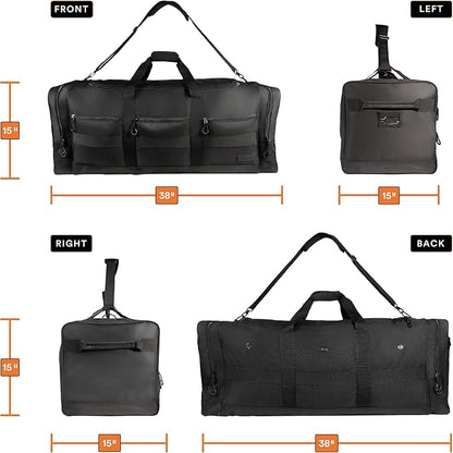 Fitdom 140L 38" Heavy Duty Extra Large Sports Equipment Duffle Bag with Upgrade Zipper, Durable & Water Resistant. Perfect for Travel Storage Football Hockey Baseball Basketball Team Coaches & More