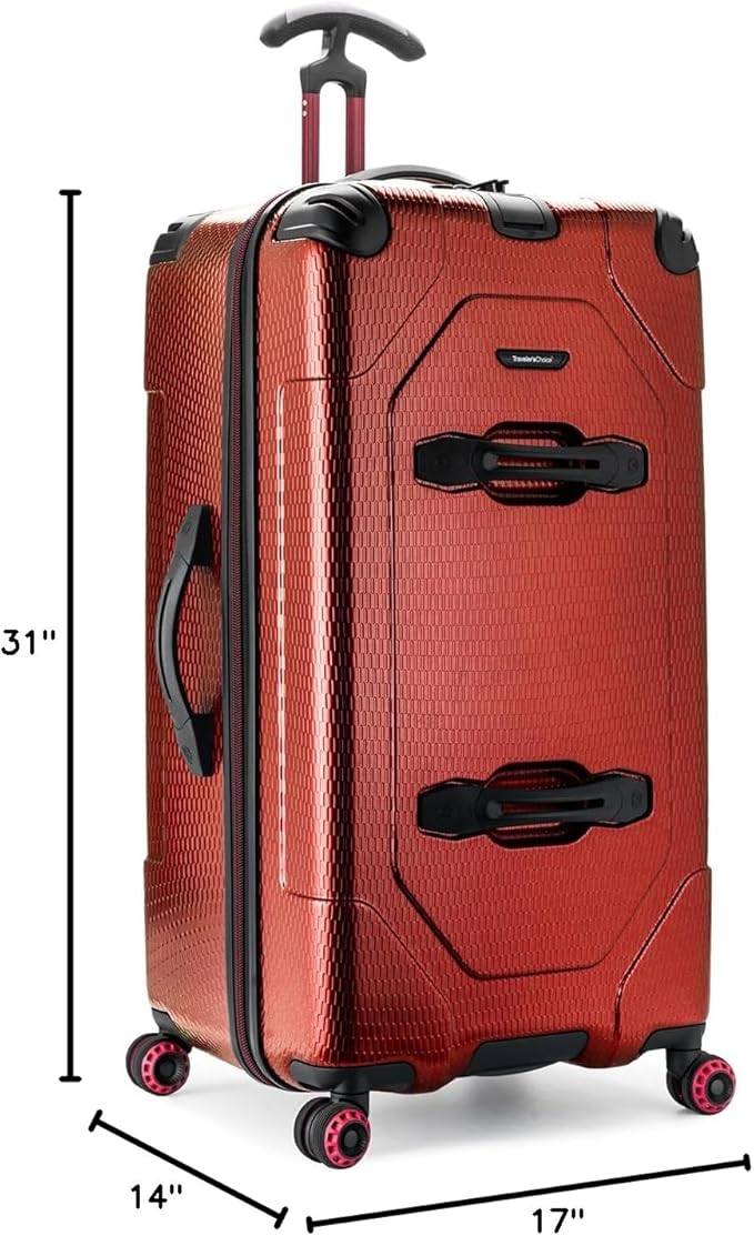 Traveler's Choice Maxporter II 30" Hardside Spinner Trunk Luggage, TSA Lock, Red