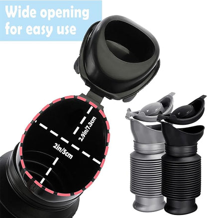 Portable Urinals for Men/Kids,Outdoors Collapsible Pee Bottles Female Adults,750ML Adjustable Toilets for Boys,Women,Disabled Person Disabled Travel Traffic Jam and Camping,Black Set of 2