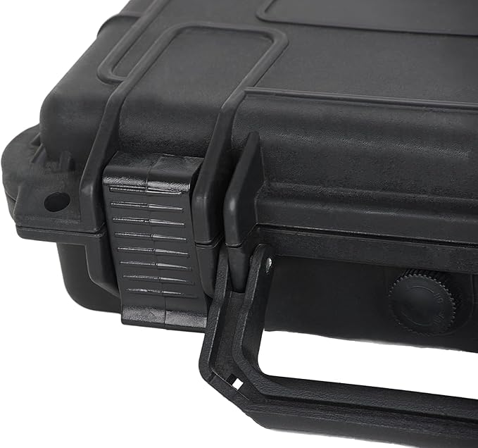 MEIJIA All Weather Waterproof Hard Camera Case,Hard Case,With Customized Fit Foam Included, Elegant Black,Fit for Drones,camera,lens (13.39"x11.61"x3.93")