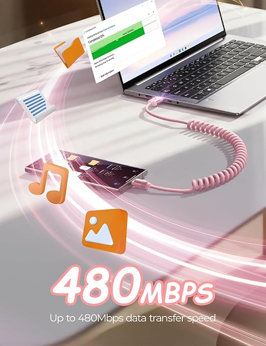 LISEN Pink USB C Cable, Gifts for Women 2 Pack for Android Auto & CarPlay Cable, Type C Charger Pink Compatible with iPhone 17/16 Galaxy S25/S24 Car Accessories for Women Wife Girlfriend Sisters 4FT